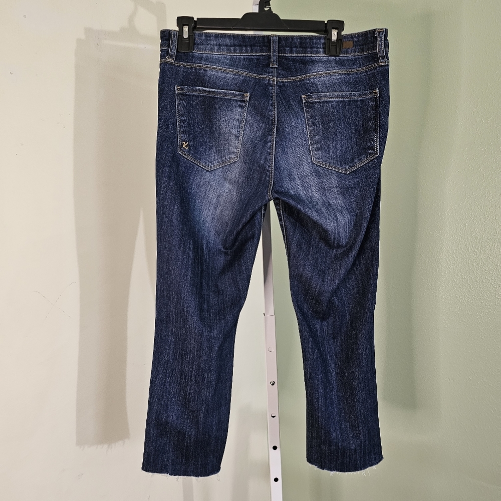 Kut from the Kloth Reese‎ Ankle Straight Leg Jeans Light Distress Dark Wash 6 - Picture 5 of 10